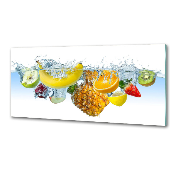 Glazen achterwand keuken Fruit onder water