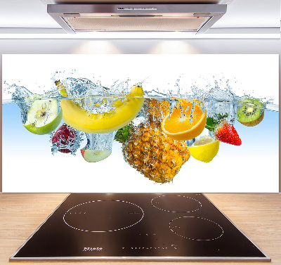 Glazen achterwand keuken Fruit onder water