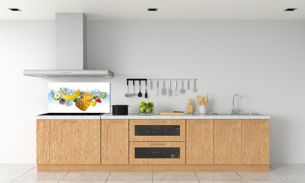 Glazen achterwand keuken Fruit onder water