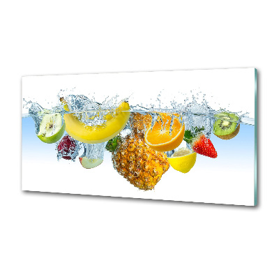Glazen achterwand keuken Fruit onder water