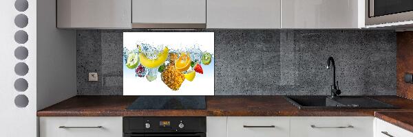 Glazen achterwand keuken Fruit onder water