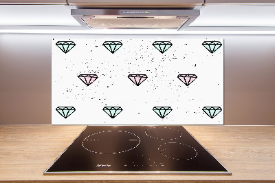 Glazen achterwand keuken Diamanten