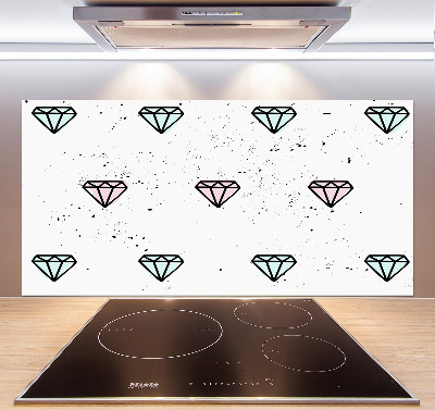 Glazen achterwand keuken Diamanten