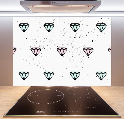 Glazen achterwand keuken Diamanten