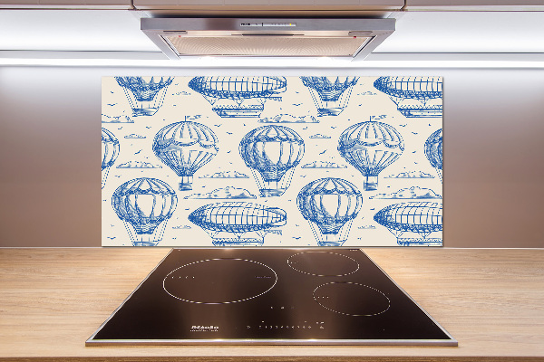 Glazen achterwand keuken Ballonnen en luchtschepen