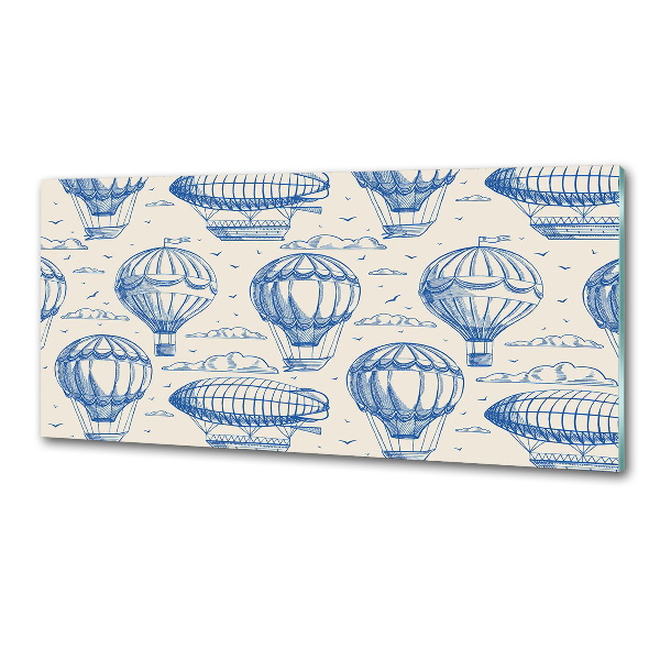 Glazen achterwand keuken Ballonnen en luchtschepen