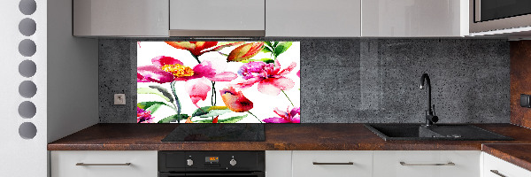 Spatscherm keuken Wilde bloemen