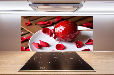 Glazen achterwand keuken Appel aan een stokje