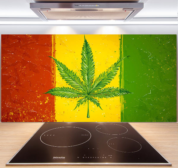 Spatscherm keuken Rasta-vlag