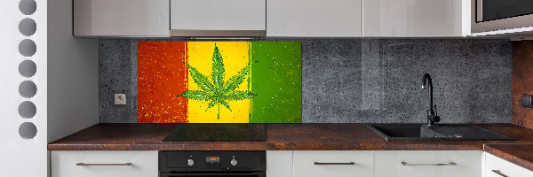 Spatscherm keuken Rasta-vlag
