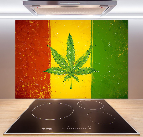 Spatscherm keuken Rasta-vlag