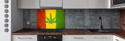 Spatscherm keuken Rasta-vlag