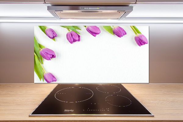 Achterwand keuken Paarse tulpen