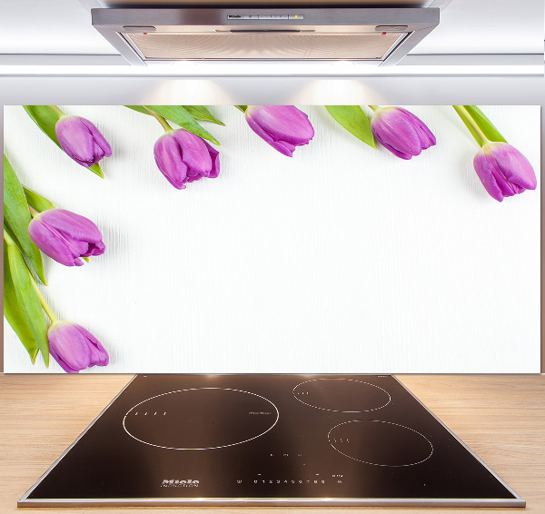 Achterwand keuken Paarse tulpen