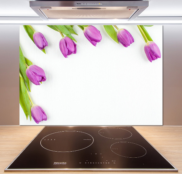 Achterwand keuken Paarse tulpen