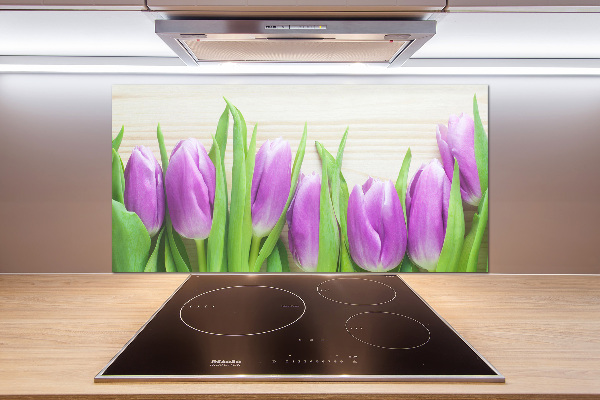 Keuken achterwand Paarse tulpen