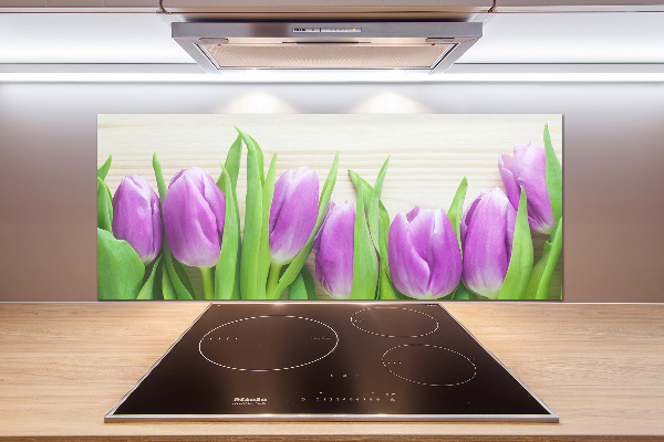Keuken achterwand Paarse tulpen