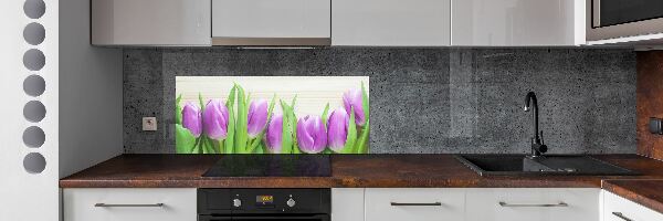 Keuken achterwand Paarse tulpen