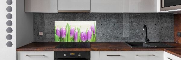 Keuken achterwand Paarse tulpen