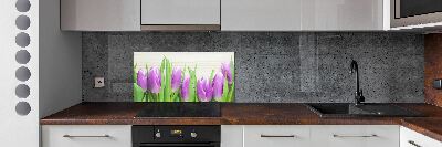 Keuken achterwand Paarse tulpen
