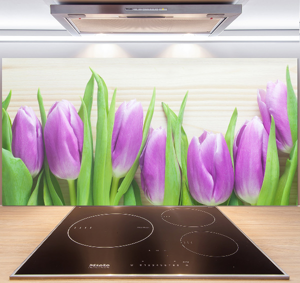 Keuken achterwand Paarse tulpen