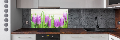 Keuken achterwand Paarse tulpen