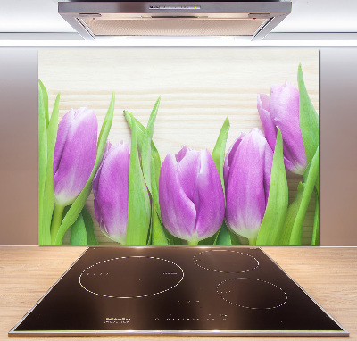 Keuken achterwand Paarse tulpen