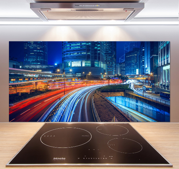 Achterwand keuken Hong Kong 's nachts