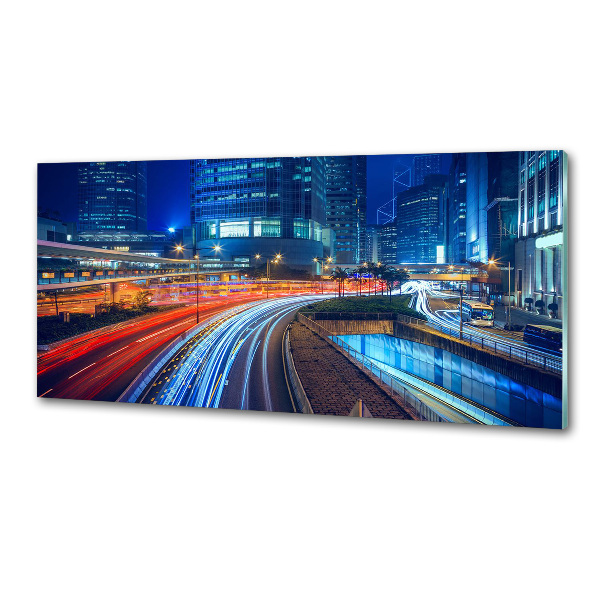 Achterwand keuken Hong Kong 's nachts