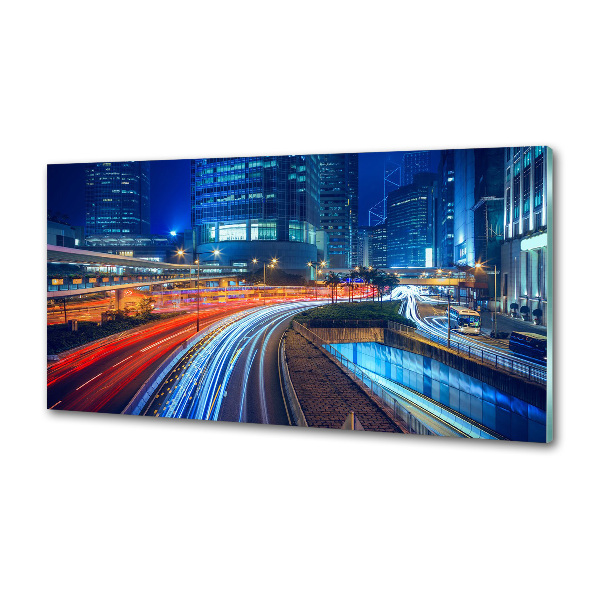 Achterwand keuken Hong Kong 's nachts