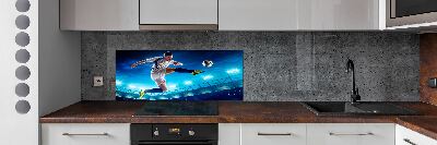 Glazen achterwand keuken Voetballer