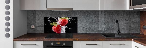 Spatplaat keuken Aardbeien en water
