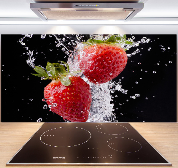 Spatplaat keuken Aardbeien en water