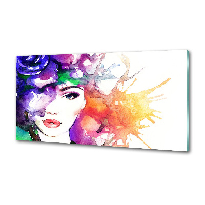 Glazen achterwand keuken Portret van een vrouw