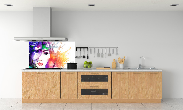 Glazen achterwand keuken Portret van een vrouw