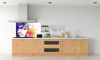 Glazen achterwand keuken Portret van een vrouw