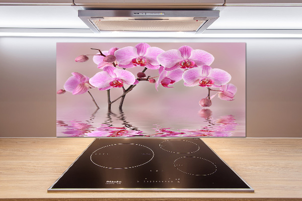 Spatscherm keuken Roze orchidee