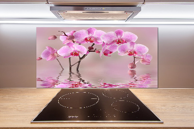 Spatscherm keuken Roze orchidee