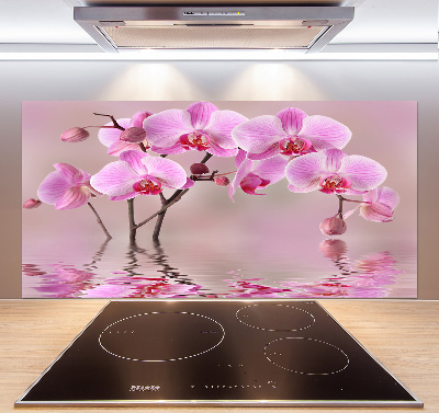 Spatscherm keuken Roze orchidee