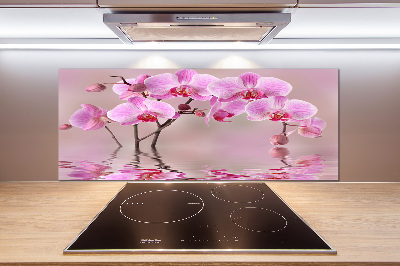 Spatscherm keuken Roze orchidee
