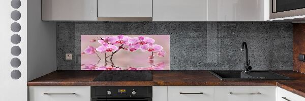 Spatscherm keuken Roze orchidee