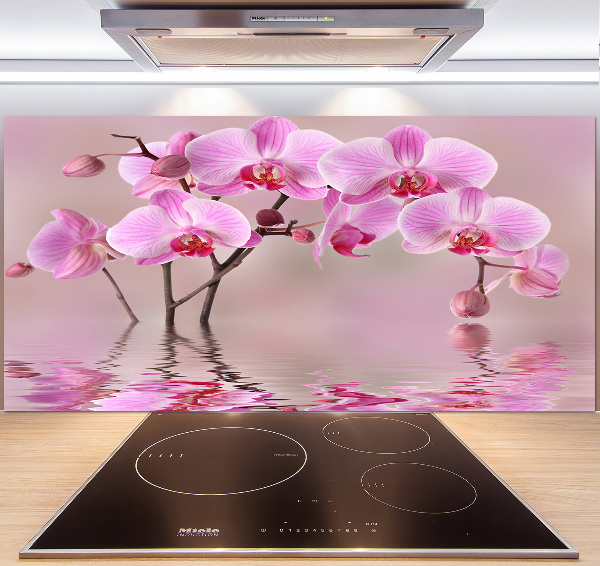 Spatscherm keuken Roze orchidee