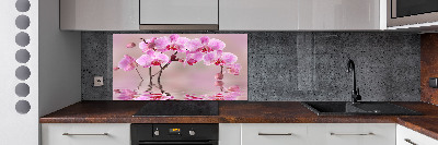Spatscherm keuken Roze orchidee