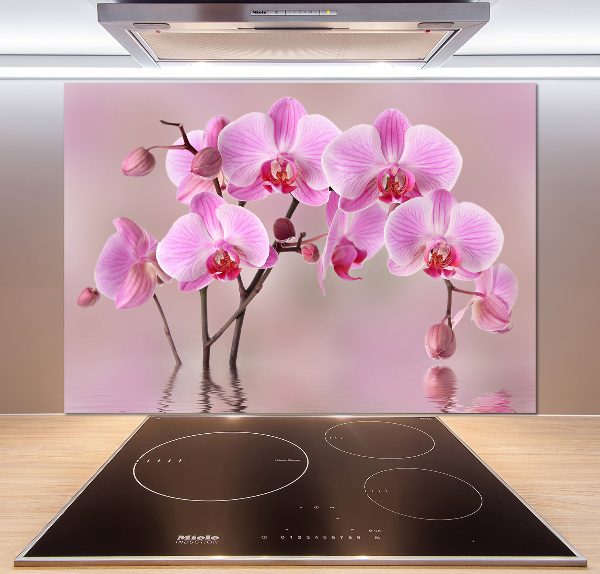 Spatscherm keuken Roze orchidee