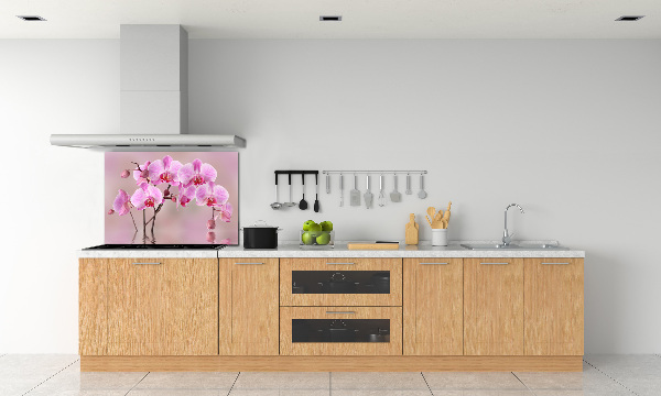 Spatscherm keuken Roze orchidee