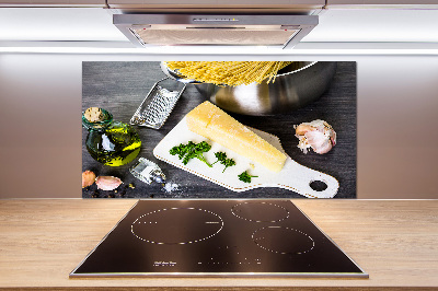 Glazen achterwand keuken Pasta met knoflook