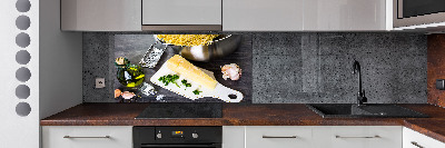 Glazen achterwand keuken Pasta met knoflook