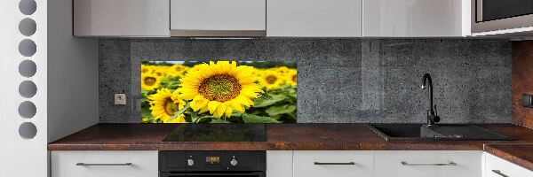 Spatplaat keuken Een veld met zonnebloemen