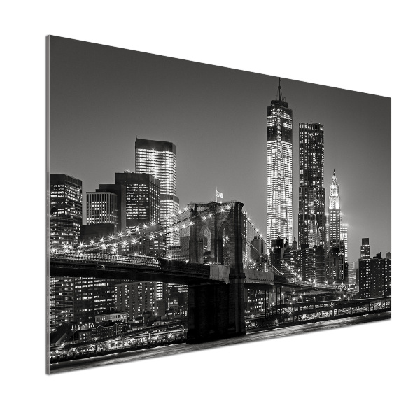 Glazen achterwand keuken Manhattan 's nachts