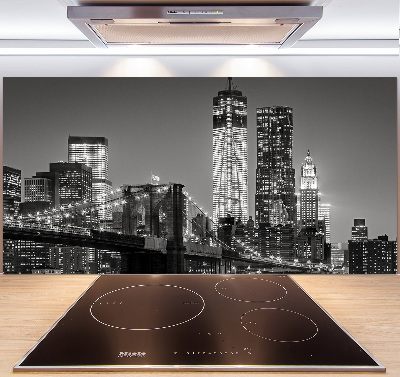 Glazen achterwand keuken Manhattan 's nachts
